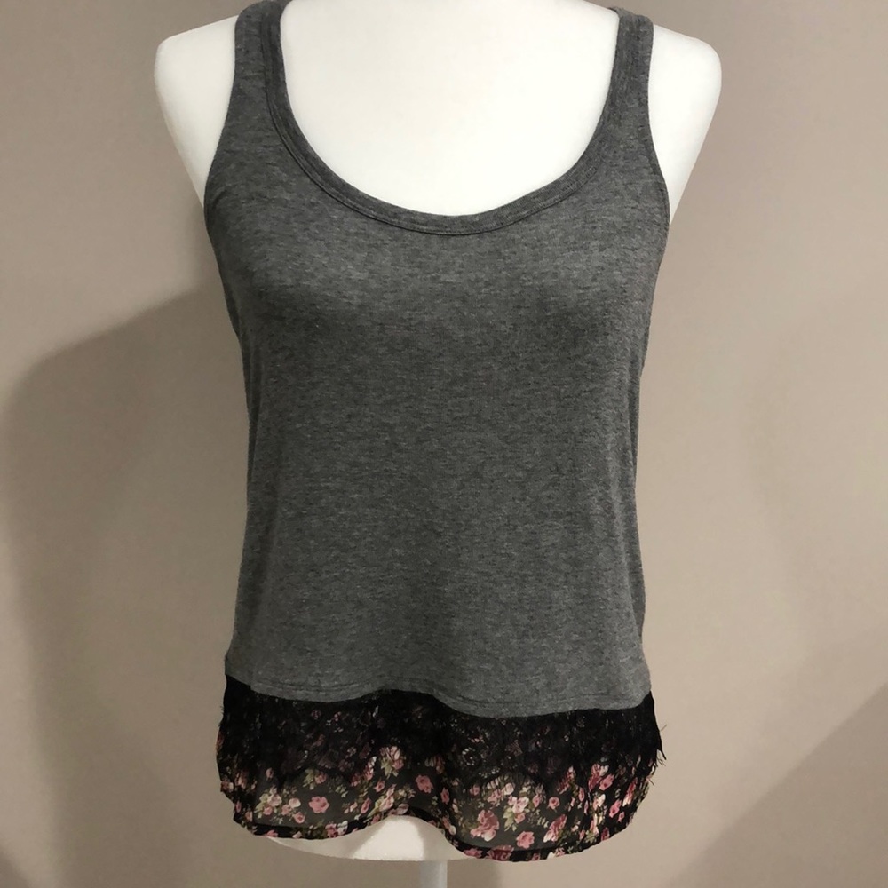 Freshman Tank Top with Lace Trim Detail